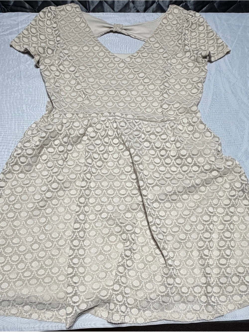 LC Lauren Conrad Beige Cream Lace Dress‎